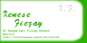 kenese ficzay business card
